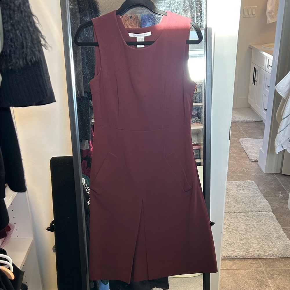 Diane Von Furstenberg Rich Burgundy Midi Dress